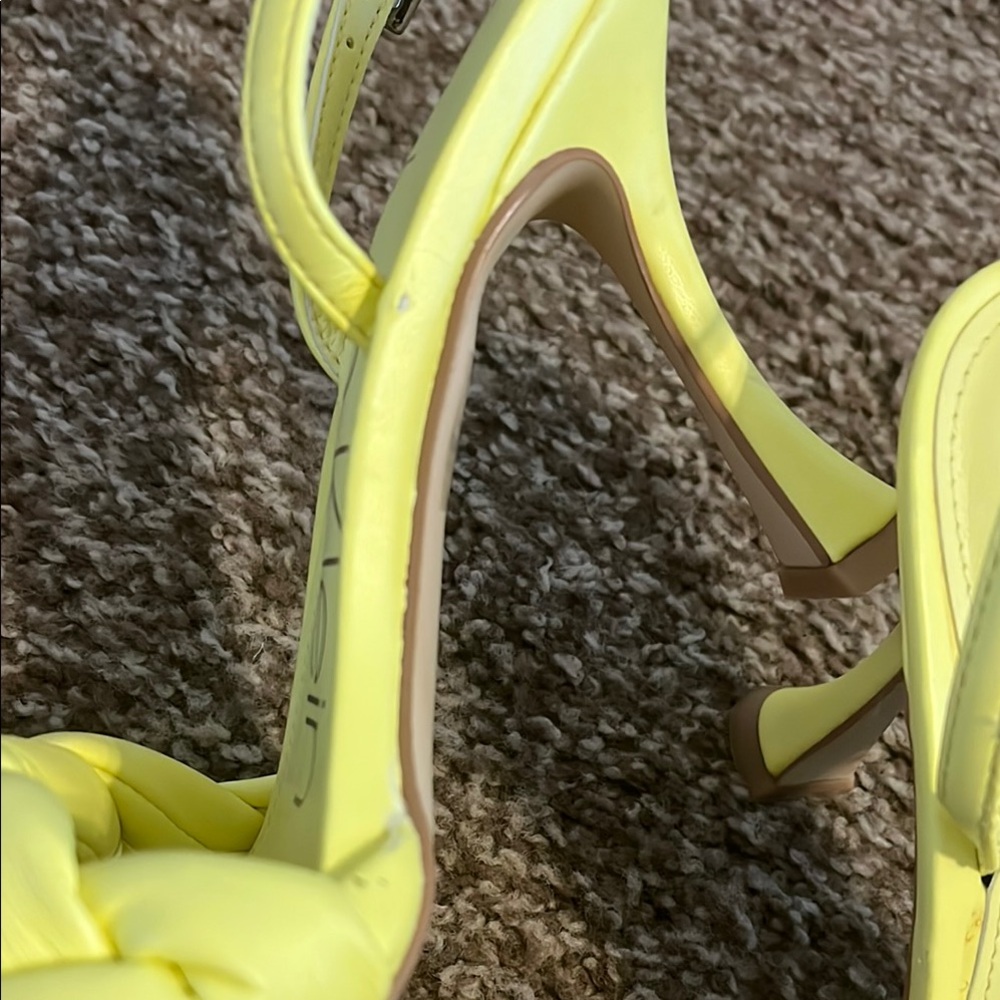 Calvin Klein Braided Yellow Heels - Picture 8 of 10